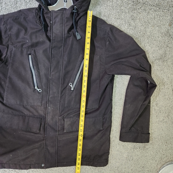 BURTON Mens Black Hooded,HEAVY, Full Zip, Fleece Lined, Warm, Jacket L - Picture 12 of 15